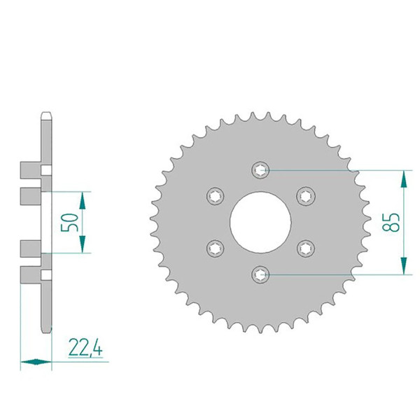 Kettenrad 35102-45 STAHL #415