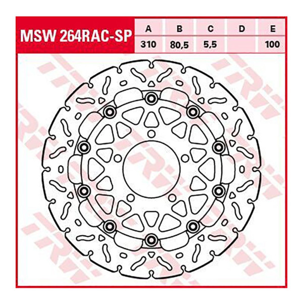 Bremsscheibe TRW MSW264RAC-SP 5,5 mm ohne ABE