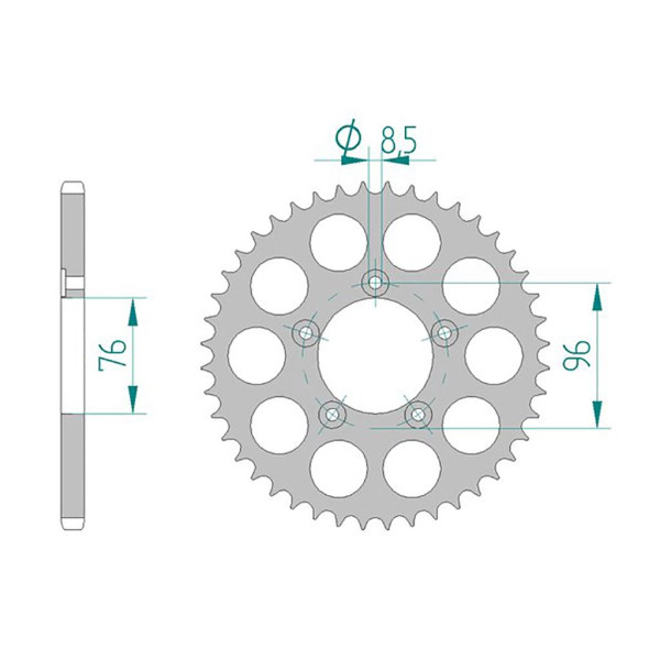 Kettenrad 44205-43 STAHL #520