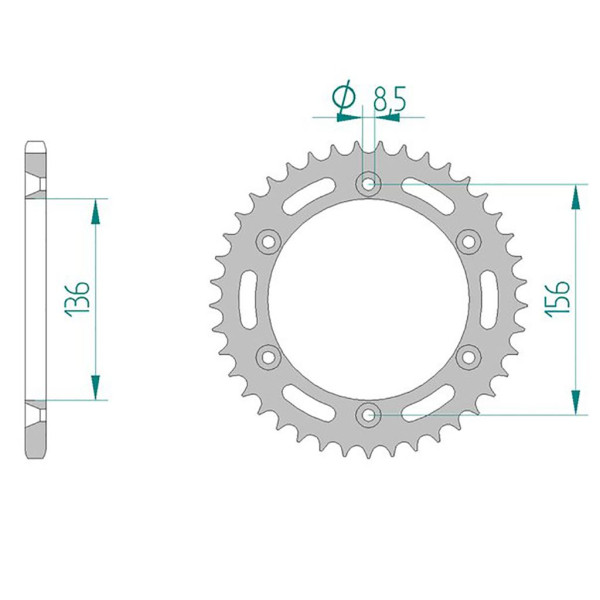 Kettenrad 14206-38 STAHL #520