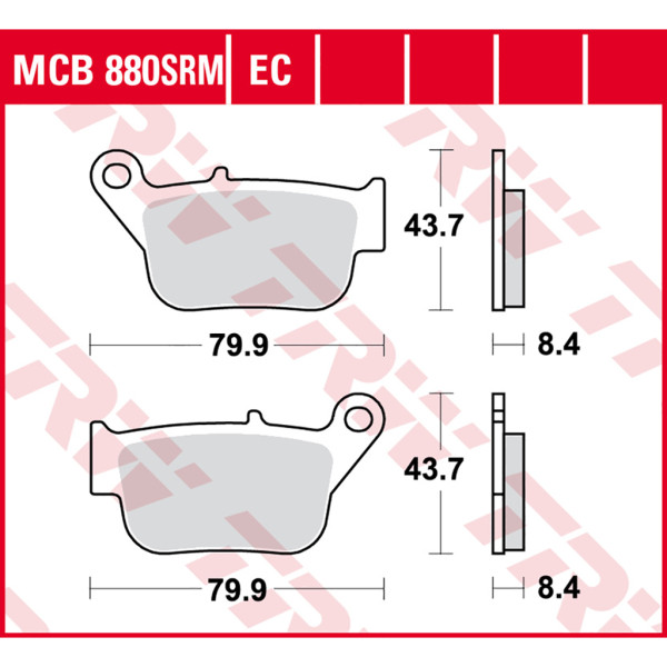 Bremsbelag TRW MCB880EC organisch