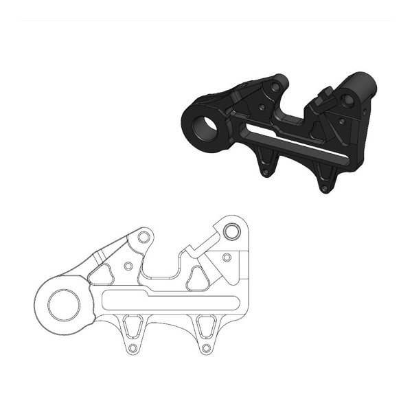 Bremssattel-Adapter Moto-Master 211133 hinten Oversize 240 mm Ø 22mm Achse