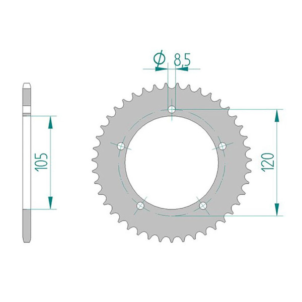 Kettenrad 35101-51 STAHL #415