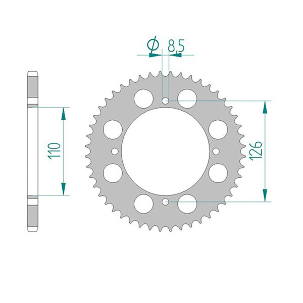 Kettenrad 17107-53 ALU #420