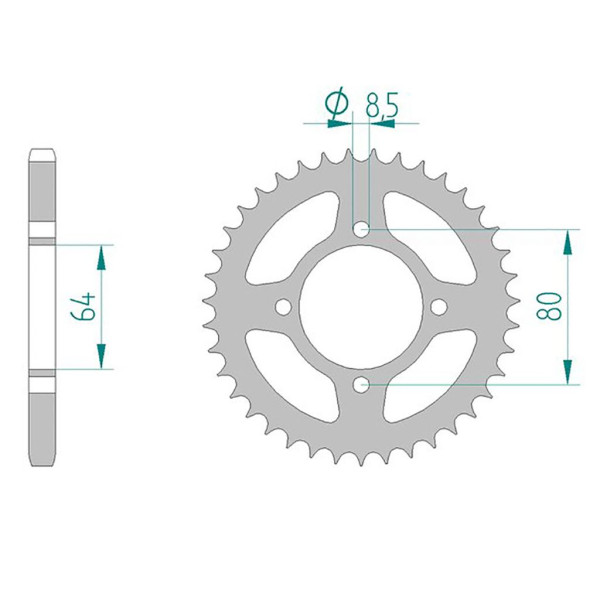 Kettenrad 12200-41 STAHL #428