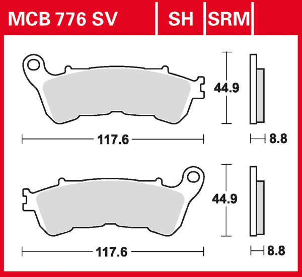 Bremsbelag TRW MCB776SRT Sinter Road