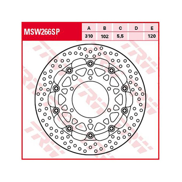 Bremsscheibe TRW MSW266SP 5,5 mm ohne ABE