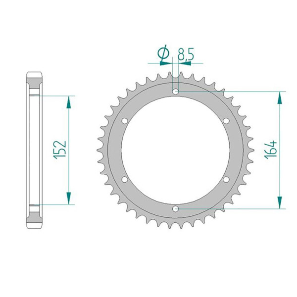 Kettenrad 12503-42 STAHL #530