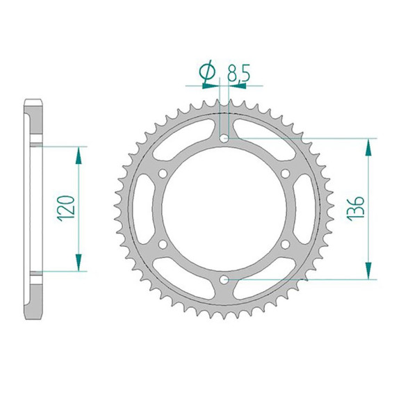 Kettenrad 12313-48 STAHL #428