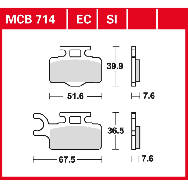 Bremsbelag TRW MCB714SI Sinter Offroad