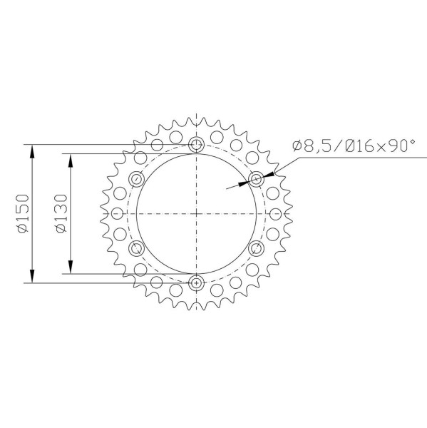 Kettenrad 13332N-45 ALU #520