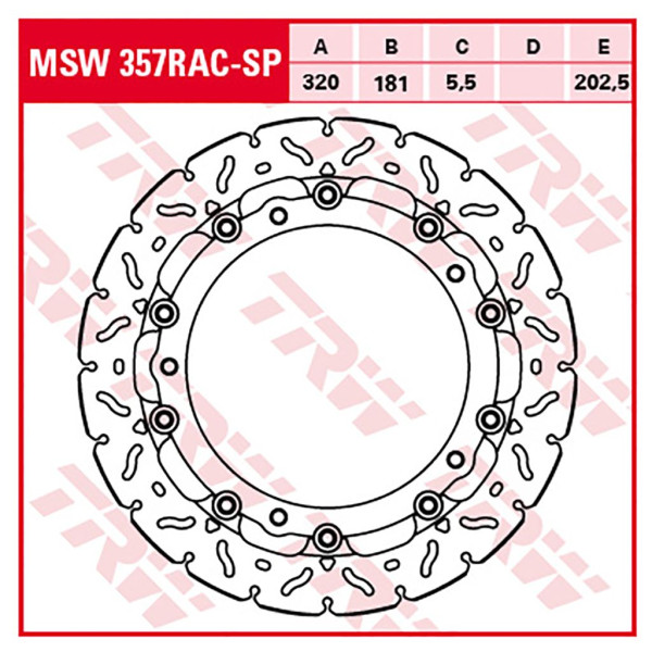 Bremsscheibe TRW MSW357RAC-SP 5,5 mm ohne ABE
