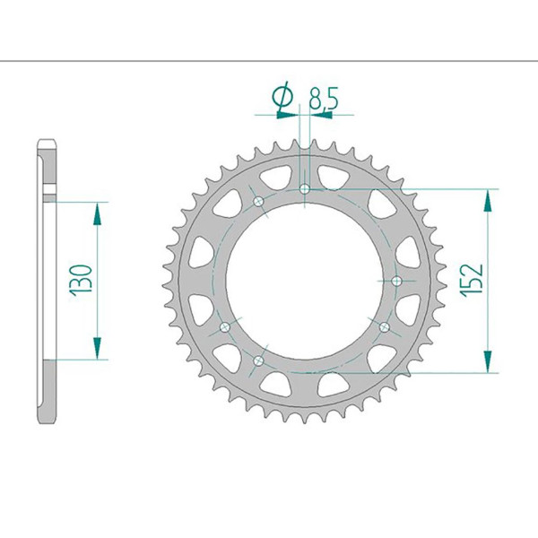 Kettenrad 44500-45 STAHL #520