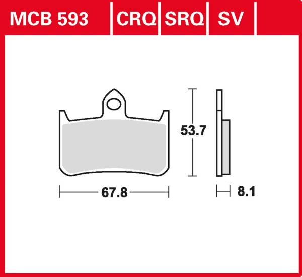 Bremsbelag TRW MCB593CRQ Hyper Carbon