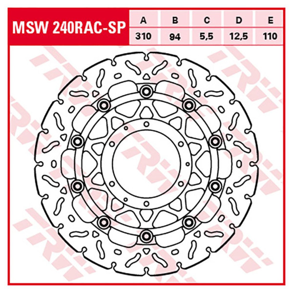 Bremsscheibe TRW MSW240RAC-SP 5,5 mm ohne ABE