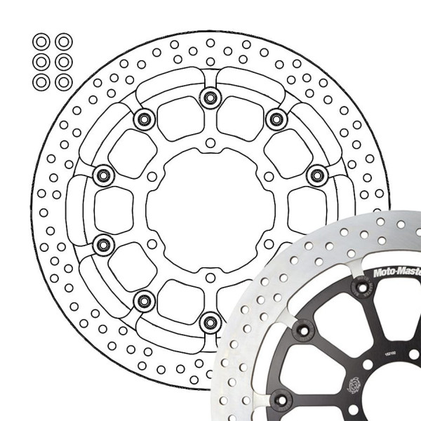 Bremsscheibe Moto-Master 314003 Halo T-Floater Racing Kit 320 - 6,0 mm